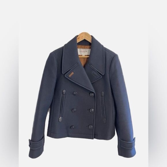 Coach Navy Peacoat with a nautical style. Medium - Picture 1 of 7